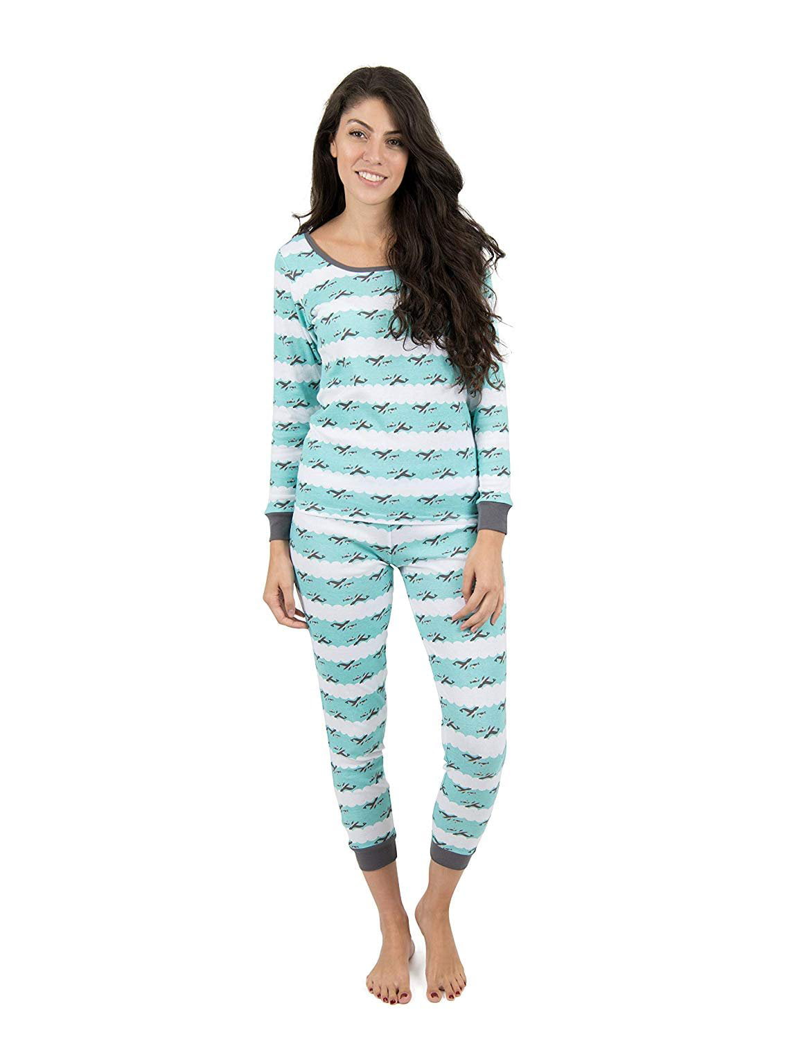 Leveret Womens Pajamas 2 Piece Pajama Set 100% Cotton Size X-Small-X-Large  (Small, Penguin)
