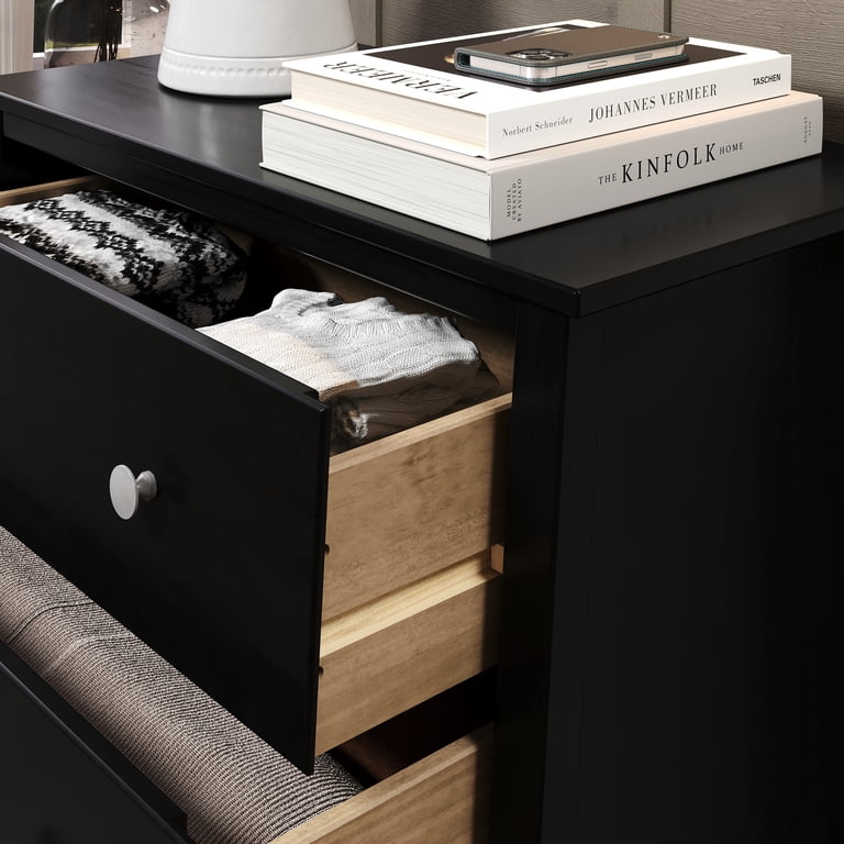 Jela Solid Wood 3 Drawer Dresser - Black - Walmart.com Jela Solid Wood 3 Drawer Dresser - Black - Walmart.com