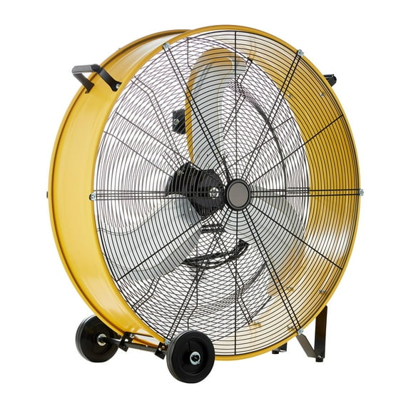 30" High-Velocity Barrel Floor Drum Fan, 13000 CFM Large Airflow, Powerful 1/3HP Motor, 9ft Cord, Heavy-Duty Industrial Floor Fan, UL Safety Listed, 5-Inch Solid Wheels