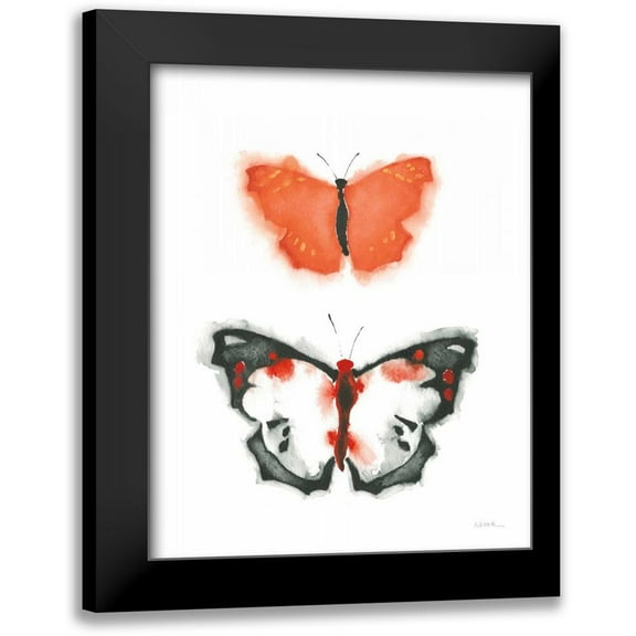 Novak, Shirley 12x14 Black Modern Framed Museum Art Print Titled - Watercolor Butterflies III
