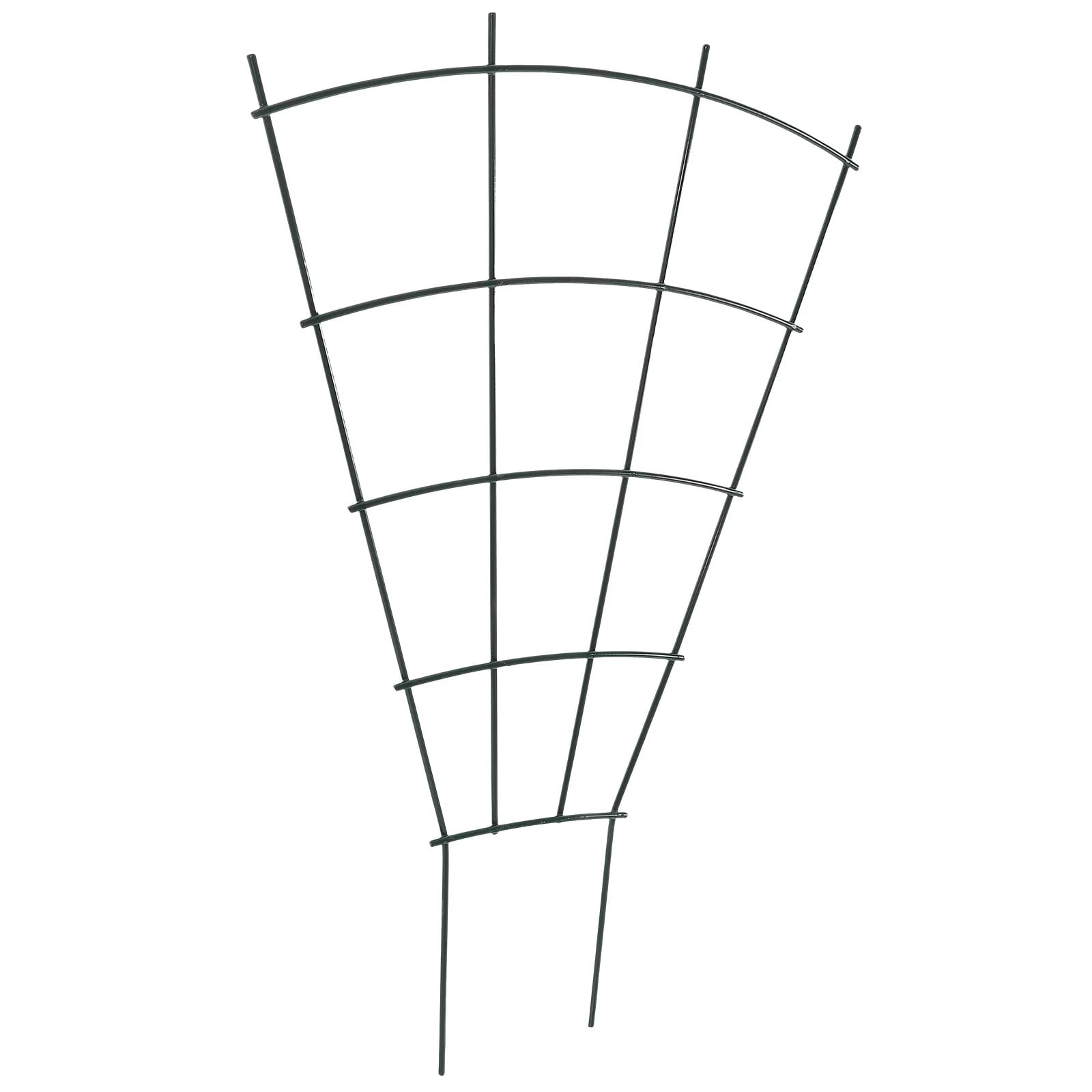 Heavy Duty Metal Garden Trellis for Climbing Plants, Rustproof Fan-Shaped Plant Support, Outdoor Decorative Structure for Vines, Flowers, and Vegetables, 15.72 Inches Tall, Black Finish