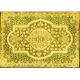 thumbnail image 1 of Ahgly Company Machine Washable Indoor Rectangle Medallion Yellow Traditional Area Rugs, 7' x 9', 1 of 4