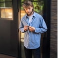 thumbnail image 2 of Joe & Bella Magnetic Button Shirt, Adaptive Clothing for Men - Dress Shirts - Long Sleeve, Relaxed Fit, Easy One-Hand Dressing, Stretch Cuffs, Blue - Small, 2 of 2