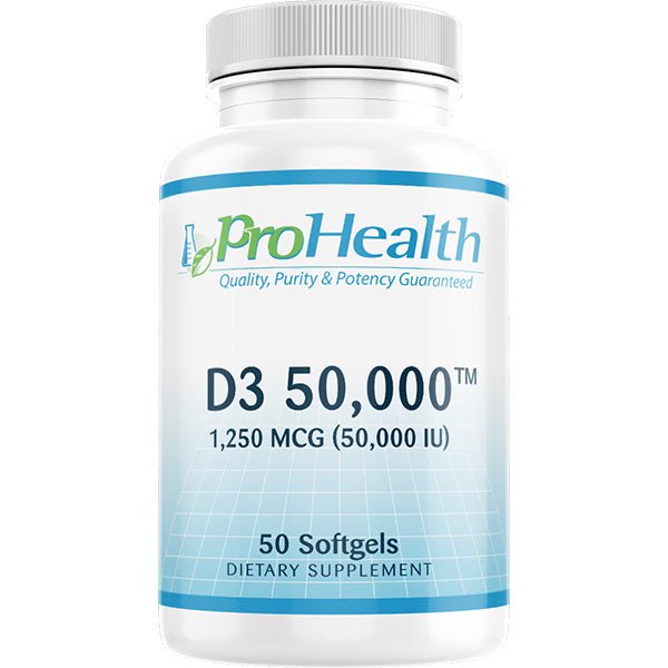ProHealth Vitamin D3 50,000 IU (50 softgels) Highest Dose High Potency Natural Vitamin D