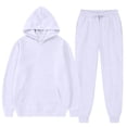 thumbnail image 3 of Hearthz Fleece Sweatsuits for Men 2 Piece Tracksuit Long Sleeve Drawstring Fuzzy Jogging Suit Hooded Set Athletic Men Sweatsuits White XXXL, 3 of 7