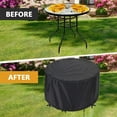 thumbnail image 6 of SHELTUSE 84'' DIA x 28'' H Heavy Duty Patio Furniture Covers Round Garden Table Cover with Storage Bag Oxford Cloth Waterproof Table Covers Thick Outdoor Tables Black, 6 of 7