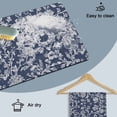 thumbnail image 6 of Navy Blue Flower Dish Drying Mats for Kitchen Counter, Pastoral White Plant Petal Leaf Rustic Linen Absorbent Coffee Bar Mat with Non-slip Rubber Backed Quick Drying Dish Rack Pad 16"x24", 6 of 9