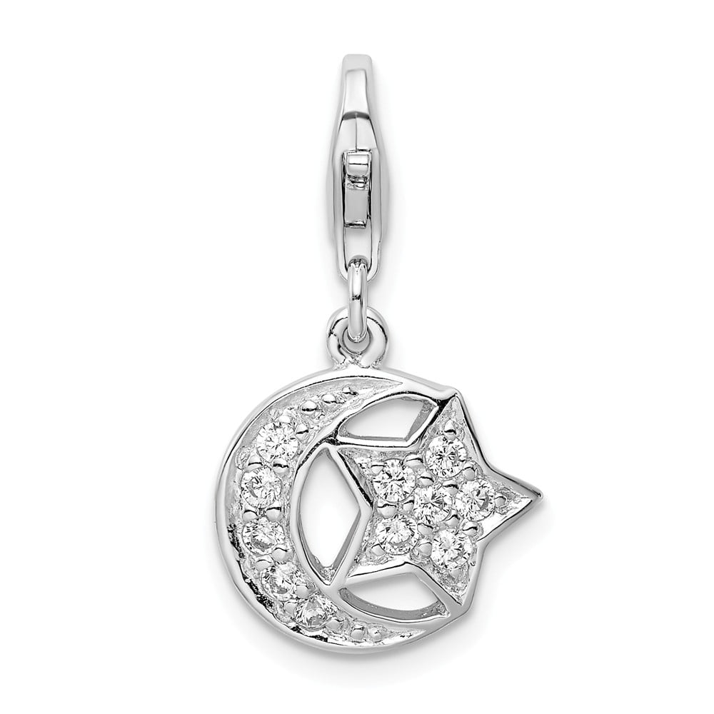 Beautiful Sterling silver 925 sterling Sterling Silver Moon & Star Charm