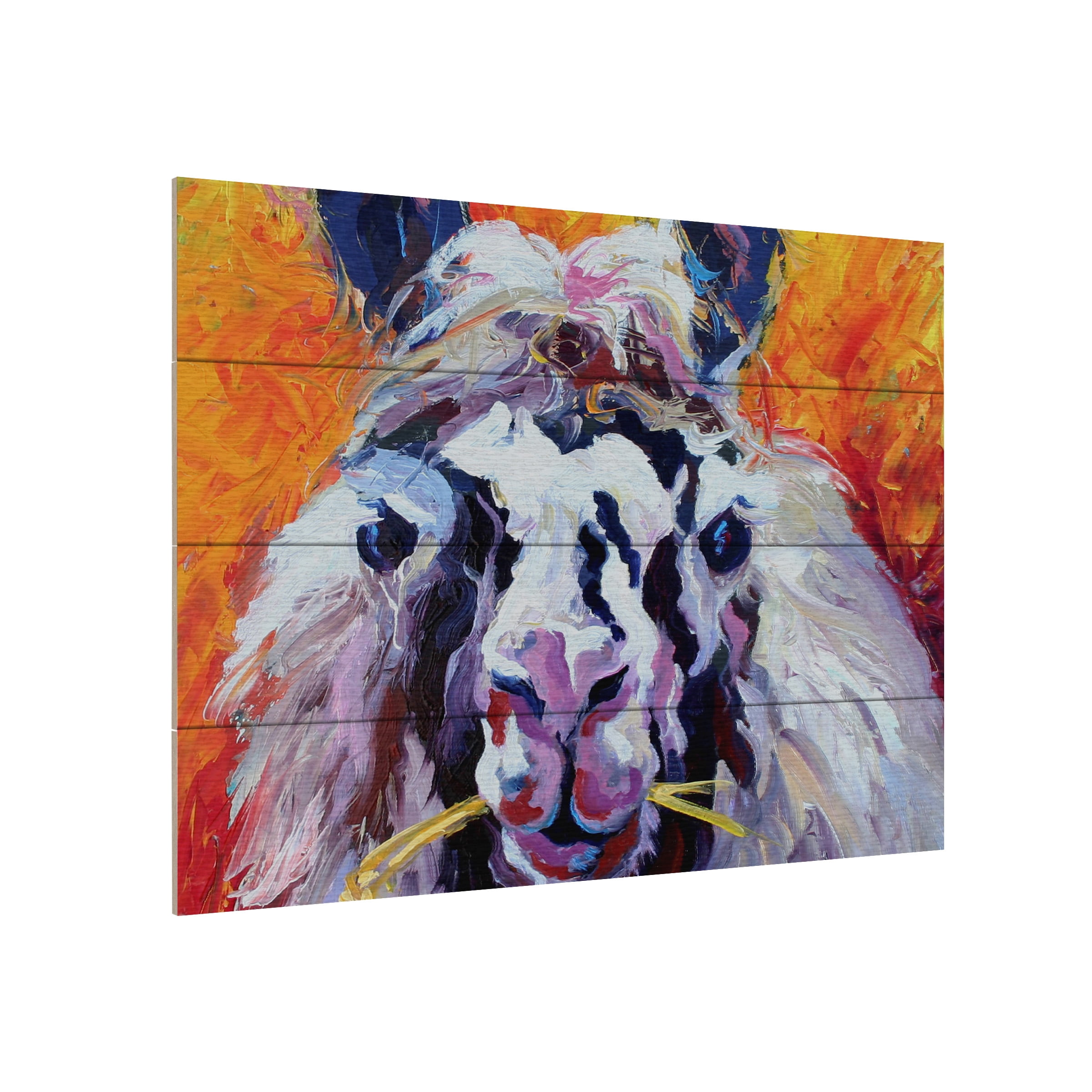 Trademark Fine Art 'Llama III' Wooden Wall Art Art by Marion Rose