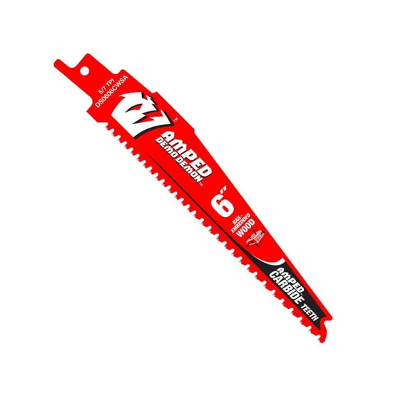 Diablo Tools 6 Inch 5/7 Tpi Carbide Teeth Reciprocating Saw Blade For Nail-Embedded Wood