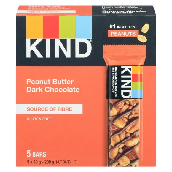 KIND Peanut Butter Dark Chocolate Bars, 5 Pack, 5 x 40 g bars, 200 g