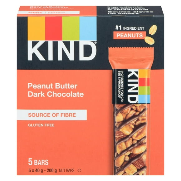 KIND Beurre d'arachides et chocolat noir 5 x 40 g barres, 200 g