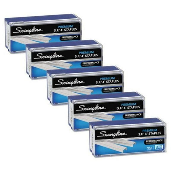 S.F. 4 Premium Staples - 0.25 in. Leg - 0.5 in. Crown - Silver - Pack of 5