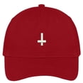 thumbnail image 1 of Trendy Apparel Shop Inverted Cross Embroidered Low Profile Soft Cotton Brushed Baseball Cap, 1 of 2