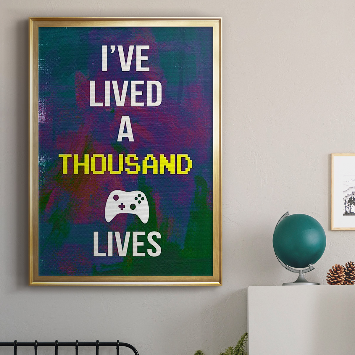 Gamer at Play I Premium Framed Print, in Gold, Black, or Silver - Ready to Hang
