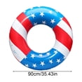 thumbnail image 3 of Inflatable USA Flag Pool Floats, 35.4 Inch Thickened Anti-Rollover Red White Blue Swim Rings, Patriotic Floaties for Pool, Lake, Beach & Summer Party, 3 of 7