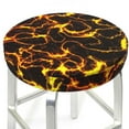 thumbnail image 3 of Balery Orange Lightning Round Bar Stool Seat Covers Velvet Fabric Adjustable Protects from Scratches and Stains for 14-17 Inch Chair-12 inch, 3 of 7