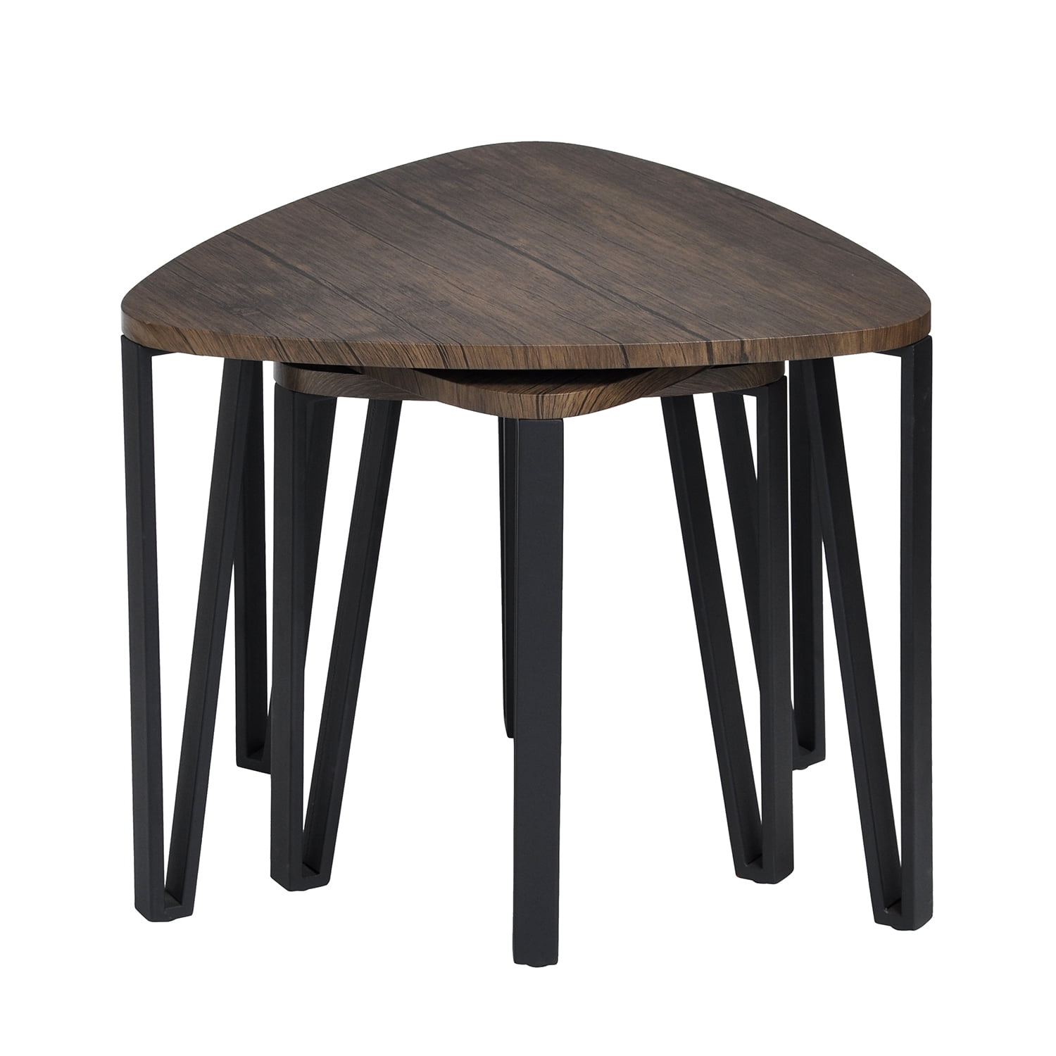 Kepooman Industrial Nesting-Tables Living Room Coffee Table Sets of 3, Stacking End Side Tables Nightstands Vintage Night Tables for Bedroom Home Office, Dark Brown Kepooman Industrial Nesting-Tables Living Room Coffee Table Sets of 3, Stacking End Side Tables Nightstands Vintage Night Tables for Bedroom Home Office, Dark Brown