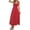 Red, variant on Women's Tie Shoulder Smocked Tiered Maxi Dress Sleeveless Elegant Solid Party Gown for Formal Occasions 100% Polyester