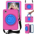 thumbnail image 2 of Feishell Case for Apple iPad mini (6th generation) with Built-in Screen Protector,Shockproof Rugged 360 Rotatable Folding Handle Kickstand Kids Friendly EVA Case Cover with Shoulder Strap,Rose, 2 of 8