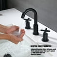 thumbnail image 4 of Adorer 8 Inches Widespread Bathroom Faucet 3 Hole, Matte Black Bathroom Sink Faucet with Pop-up Drain - 32133BK, 4 of 7