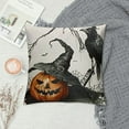 thumbnail image 2 of Halloween Pillow Covers Decorative Throw Pillows Halloween Decor for Indoor Witch Hats|Scary Pumpkin|Crow|Grave|Spider|Web Pattern Black-and-White Pillowcase Fall Cushion CasesZippered, 2 of 5