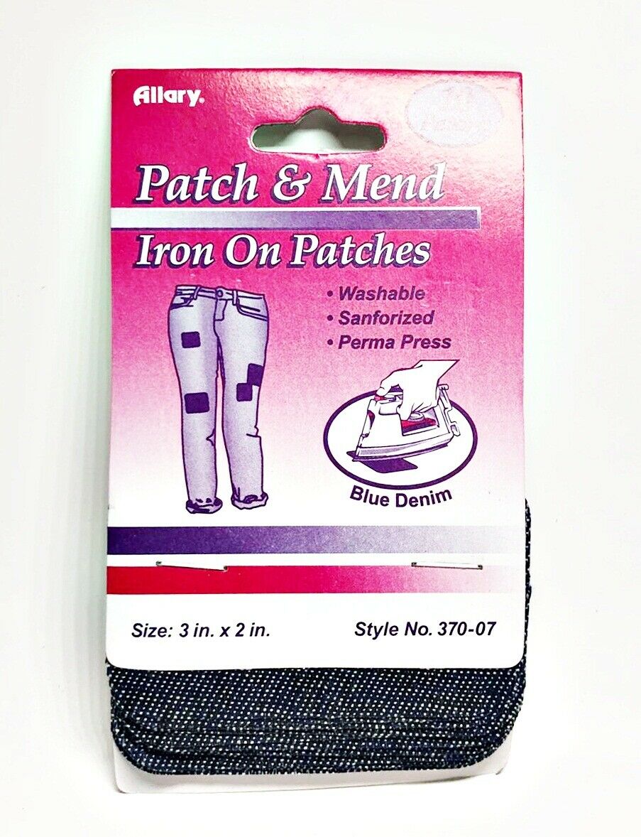 Allary Patch & Mend 37007 Blue Denim Iron on Patches, 10 Patches, 3