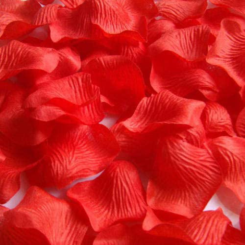 Red 1200 PCS Artificial Silk Rose Petals Decoration for Romantic Night 