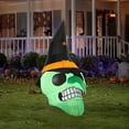 thumbnail image 2 of Gemmy Airblown Inflatable Green Witch Skull OPP, 6 ft Tall, Multicolored, 2 of 2
