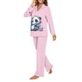 thumbnail image 2 of SEANATIVE Pink Panda Button Pajamas for Women Set of 2 Long Sleeve Lounge Sets for Women Size 4XL Nightwear for Women Sleepwear Clothing Soft Ladies Button Up Pjs for Women Set, 2 of 7