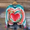 thumbnail image 2 of Jalioing Women's Sweatshirt for Valentine's Day Drop Shoulder Pullover Top Tie-Dye Print Fashion 2024 Tunics (XX-Large, Blue), 2 of 6