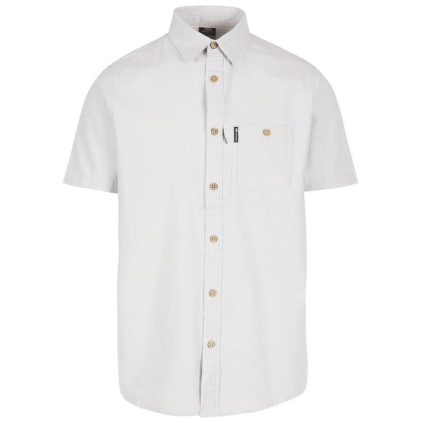 Trespass - Camisa Slapton de Manga Corta para Hombre (Gris Pálido)