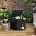 thumbnail image 3 of Garvee Coffre de Terrasse en Résine Verrouillable de 28 Gallons, Boîte de Rangement Étanche et Résistante aux UV, Noir, 3 of 9