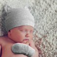 thumbnail image 2 of Newborn Baby Hats and Mittens Set Solid Color Cotton Caps Gloves for Baby Boys and Girls, Hospital Hat, 2 of 5