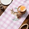 thumbnail image 4 of Pink Easter Table Runner 72 Inches, Bunny Eggs Spring Floral Stripes Farmhouse Bed Runner Dresser Scarves Tabletop for Indoor Outdoor Parties/Ceremony/Banquet, 13" x 72", 4 of 8
