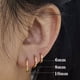 thumbnail image 2 of 6/8/10/12mm pequeños coreanos pequeños de acero inoxidable redondos Mini pequeños buenos pendientes de aro Huggie para mujeres cartílago Piercing anillo de bucle Tan Jianjun unisex, 2 of 2