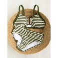 thumbnail image 2 of Bikini De Dos Piezas Cintura Alta Verde Militar Con Detalle En U Dorado, 2 of 30