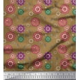 thumbnail image 1 of Soimoi Cotton Duck Fabric Swirl,Leaves & Floral Artistic Printed Fabric 1 Yard 56 Inch Wide, 1 of 1
