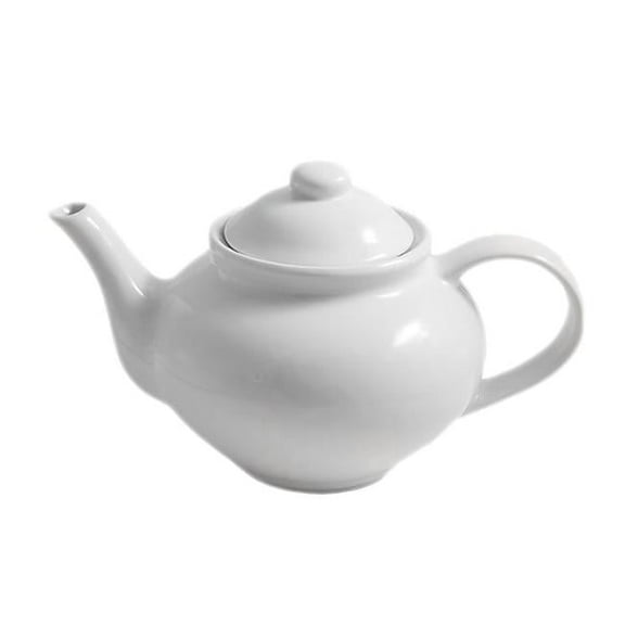 40 oz Raised Lid Porcelain Coffee & Teapot, Super White - 4.75 in. - Pack of 12