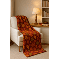 thumbnail image 5 of The Big One Plush Fall Throw Blanket, Falling Leaves Print on Burgundy, Soft 60" x 72", 5 of 9