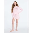 thumbnail image 4 of Joyspun Women's French Terry Knit Long Sleeve Lounge Sleep Top, Sizes XS-3X, 4 of 5