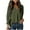 Army Green, variant on Turilly Fashion Women Solid 3/4 Sleeve Fall And Winte V-Neck Turndown Collar Pullover Tops Blouse