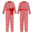 thumbnail image 5 of iiniim Girls Kids Xmas Candy Cane Striped Unitard Sequins Ruffle Jumpsuit Ballet Dance Cheer Performance Costume Size 6-16 A Red 8, 5 of 7