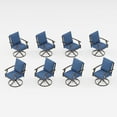 thumbnail image 3 of ALAULM Set of 8 Metal Swivel Rocking Patio Chairs, 360° Rotate & 15° Recline, Heavy-Duty Metal Frame Outdoor Dining Chairs with 3.2" cushion & Removable Covers (Navy Blue), 3 of 9