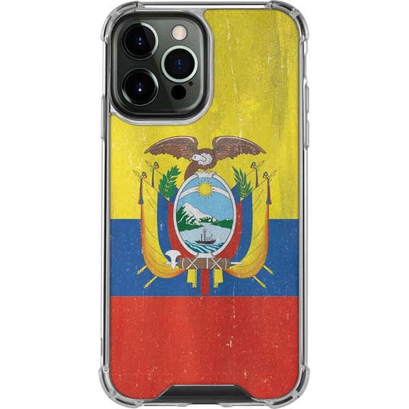 Skinit Countries of the World Ecuador Flag Distressed iPhone 13 Pro Max Clear Case