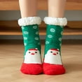 thumbnail image 2 of MZXELPRJD No Show Socks Womens Christmas Cartoon Floor Socks Thicken Warm Non-slip Sleeping Socks Slippers Socks, Crew Socks for Women Green, 2 of 2