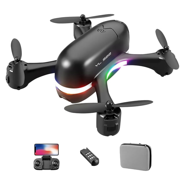 Kuymtek S88 4K HD FPV Cámara Única Mini RC Drone LED Quadcopter Negro