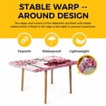 thumbnail image 4 of Valentine's Day Table Cloths for 6 Foot Rectangle Tables, Romantic Love Tree Truck Roses Pink Plaid Patio Waterproof Elastic Fitted Tablecloths, Washable Rectangular Table Cover for Camping, 4 of 8