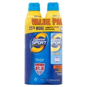 Bayer Coppertone Sport Sunscreen Continuous Spray UVA/UVB Broad Spectrum SPF 50, 7.5 fl oz, 2 count