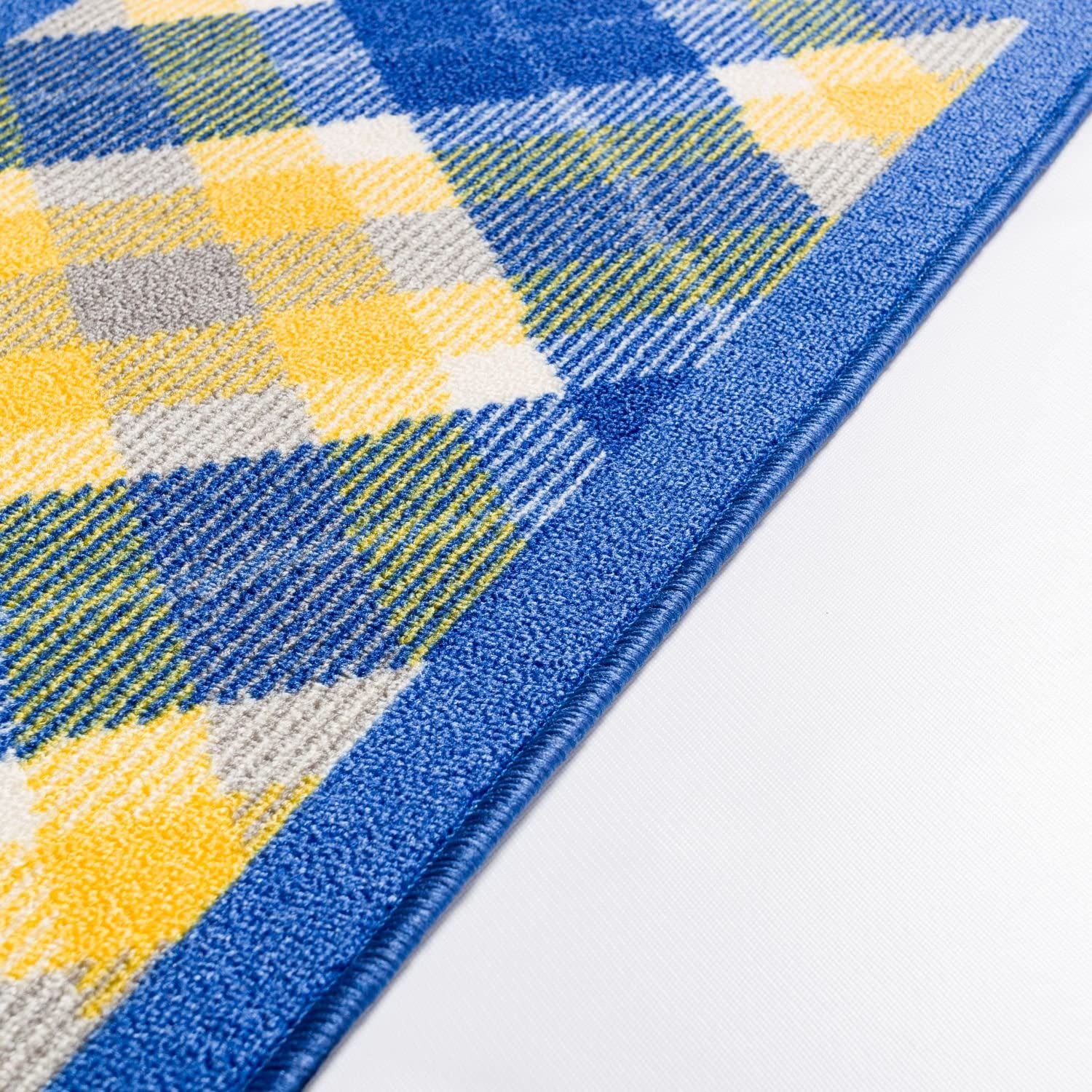 Well Woven 67364 Clark Modern Non Slip Washable Rug, Blue - 3 ft. 3 in. x 4 ft. 7 in.
